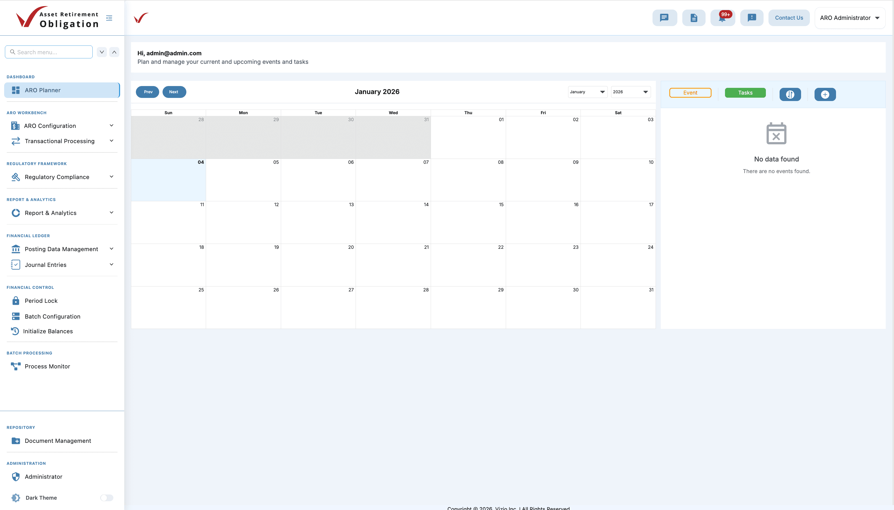 ARO Management Platform Interface