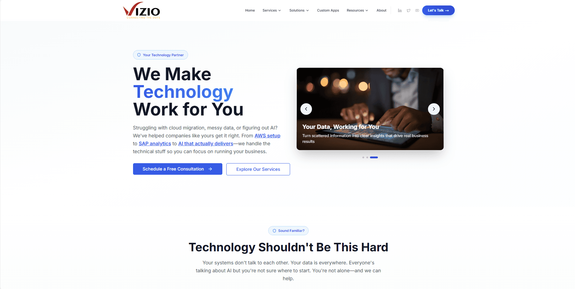 Vizio Consulting Homepage